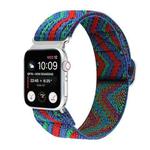 For Apple Watch Series 8&7 41mm / SE 2&6&SE&5&4 40mm / 3&2&1 38mm Buckle Elastic Nylon Watch Band(Blue Red)