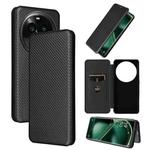 For OPPO Find X6 Carbon Fiber Texture Flip Leather Phone Case(Black)