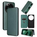 For OPPO Find X6 Carbon Fiber Texture Flip Leather Phone Case(Green)