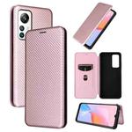 For Blackview A85 Carbon Fiber Texture Flip Leather Phone Case(Pink)
