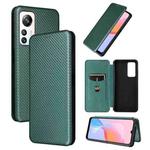 For Blackview A85 Carbon Fiber Texture Flip Leather Phone Case(Green)