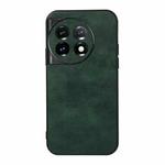For OnePlus 11 5G Accurate Hole Two-color Litchi Texture PU Phone Case(Green)