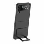 For Samsung Galaxy Z Flip3 5G Skin-feel Shockproof Full Coverage Phone Case with Holder(Black)