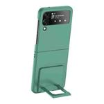 For Samsung Galaxy Z Flip3 5G Skin-feel Shockproof Full Coverage Phone Case with Holder(Green)