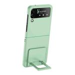 For Samsung Galaxy Z Flip3 5G Skin-feel Shockproof Full Coverage Phone Case with Holder(Light Green)