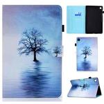 For Huawei MatePad SE Sewing Thread Horizontal Painted Tablet Leather Case(Tree in Water)
