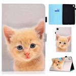 For Huawei MatePad SE Sewing Thread Horizontal Painted Tablet Leather Case(Cute Cat)