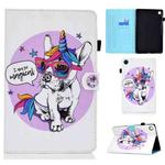 For Huawei MatePad SE Sewing Thread Horizontal Painted Tablet Leather Case(Unicorn Dog)