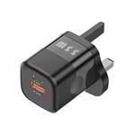 KUULAA RY-U33-1 33W USB + USB-C / Type-C 3 Generations Gallium Nitride Charger, Plug:UK(Black)
