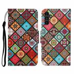 For Samsung Galaxy A24 4G Colored Drawing Pattern Flip Leather Phone Case(Ethnic Style)