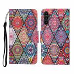 For Samsung Galaxy A24 4G Colored Drawing Pattern Flip Leather Phone Case(Diamond Totem)
