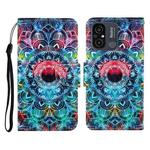 For Xiaomi Redmi 12C Colored Drawing Pattern Flip Leather Phone Case(Mandala)