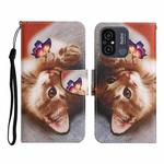 For Xiaomi Redmi 12C Colored Drawing Pattern Flip Leather Phone Case(Butterfly Cat)