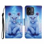 For Xiaomi Redmi 12C Colored Drawing Pattern Flip Leather Phone Case(Little Leopard)