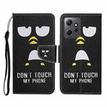 For Xiaomi Redmi Note 12 4G Global Colored Drawing Pattern Flip Leather Phone Case(Penguin)