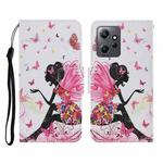 For Xiaomi Redmi Note 12 4G Global Colored Drawing Pattern Flip Leather Phone Case(Dancing Girl)