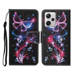 For Xiaomi Redmi Note 12 Pro 5G/Poco X5 Pro Colored Drawing Pattern Flip Leather Phone Case(Fluorescent Butterfly)