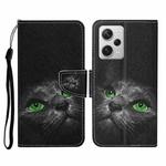 For Xiaomi Redmi Note 12 Pro 5G/Poco X5 Pro Colored Drawing Pattern Flip Leather Phone Case(Black Cat)