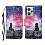 For Xiaomi Redmi Note 12 Pro 5G/Poco X5 Pro Colored Drawing Pattern Flip Leather Phone Case(Star Sky Cat)