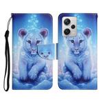 For Xiaomi Redmi Note 12 Pro 5G/Poco X5 Pro Colored Drawing Pattern Flip Leather Phone Case(Little Leopard)