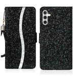 For Samsung Galaxy A24 4G Glitter Powder Filp Leather Phone Case(Black)