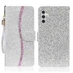 For Samsung Galaxy A24 4G Glitter Powder Filp Leather Phone Case(Silver)