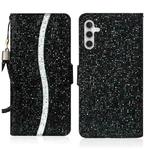 For Samsung Galaxy A54 5G Glitter Powder Filp Leather Phone Case(Black)