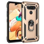 For LG K51 Shockproof TPU + PC Protective Case with 360 Degree Rotating Holder(Gold)