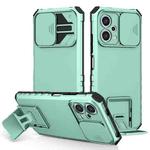 For Xiaomi Redmi Note 12 5G / Poco X5 Stereoscopic Holder Sliding Camshield Phone Case(Light Blue)