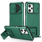 For Xiaomi Redmi Note 12 Pro 5G / Poco X5 Pro Stereoscopic Holder Sliding Camshield Phone Case(Green)