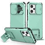 For Xiaomi Redmi Note 12 Pro 5G / Poco X5 Pro Stereoscopic Holder Sliding Camshield Phone Case(Light Blue)