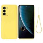 For ZTE Blade V40 Vita Pure Color Liquid Silicone Shockproof Full Coverage Phone Case(Yellow)