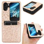 For OPPO Find N2 Flip Honeycomb Dot Texture Leather Phone Case(Gold)