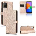 For TCL 403 Honeycomb Dot Texture Leather Phone Case(Gold)