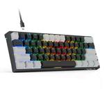 AULA F3261 Type-C Wired Hot Swappable 61 Keys RGB Mechanical Keyboard(Grey Black Green Shaft)