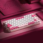 AULA F3680 Retro Color Matching Wireless/Bluetooth/Wired Three Model Mechanical Keyboard, Specification:Red Shaft(Pink)