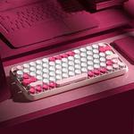 AULA F3680 Retro Color Matching Wireless/Bluetooth/Wired Three Model Mechanical Keyboard, Specification:Green Shaft(Pink)