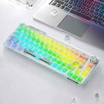 AULA F68 Transparent Customized Wired/Wireless/Bluetooth Three Model RGB Pluggable Mechanical Keyboard(White Transparent)