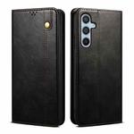 For Samsung Galaxy M54 Oil Wax Crazy Horse Texture Leather Phone Case(Black)