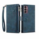 For Samsung Galaxy M54 ESEBLE Retro Frosted RFID Flip Leather Phone Case(Dark Green)