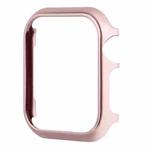 For Apple Watch Series SE 2&6&SE&5&4 44mm Mirror Hollow Watch Protective Case(Rose Pink)