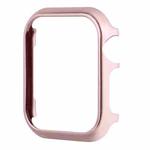 For Apple Watch Series SE 2&6&SE&5&4 40mm Mirror Hollow Watch Protective Case(Rose Pink)