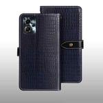 For Motorola Moto G23/G13 idewei Crocodile Texture Leather Phone Case(Dark Blue)
