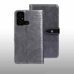 For Xiaomi Poco C55/Redmi 12C/Redmi 11A idewei Crocodile Texture Leather Phone Case(Grey)