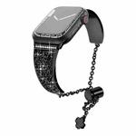 Zinc Alloy Diamond Chain Clause Watch Band For Apple Watch Series 8&7 45mm / SE 2&6&SE&5&4 44mm / 3&2&1 42mm (Black)