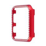For Apple Watch Series SE 2&6&SE&5&4 44mm Aluminum Alloy Diamond Watch Protective Case(Red)