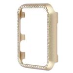 For Apple Watch Series 3&2&1 42mm Aluminum Alloy Diamond Watch Protective Case(Gold)
