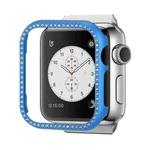 For Apple Watch Series 3&2&1 42mm Aluminum Alloy Diamond Watch Protective Case(Blue)