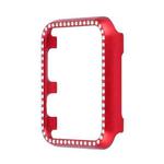 For Apple Watch Series 3&2&1 38mm Aluminum Alloy Diamond Watch Protective Case(Red)