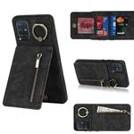 For Samsung Galaxy A51 4G Retro Ring and Zipper RFID Card Slot Phone Case(Black)